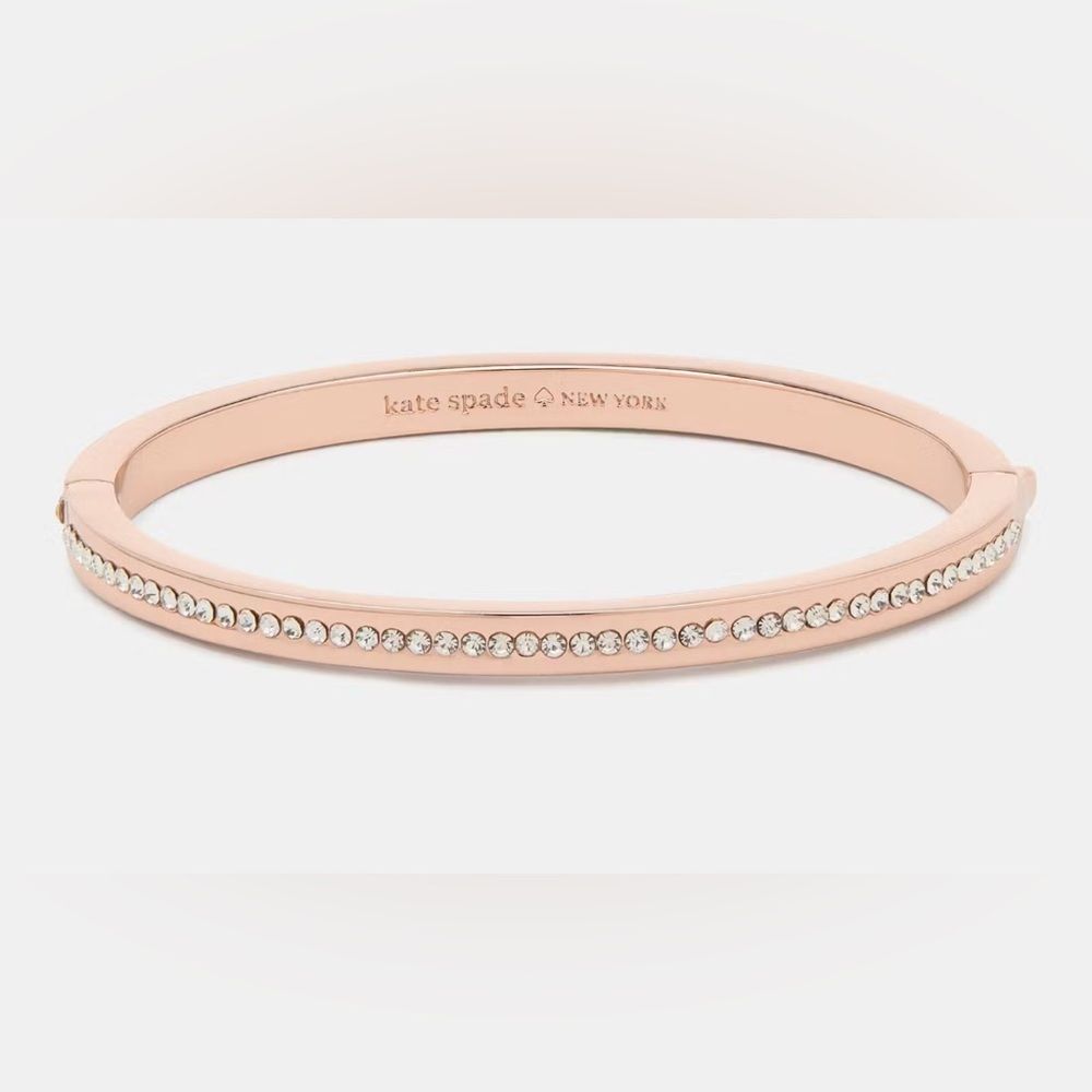 Kate Spade Rose Gold Ring It Up Pave Bangle Hinged Bracelet